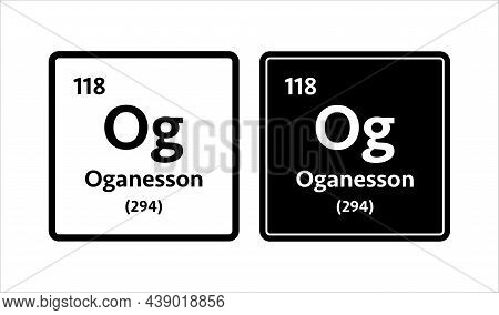Oganesson Symbol. Chemical Element Of The Periodic Table. Vector Stock Illustration