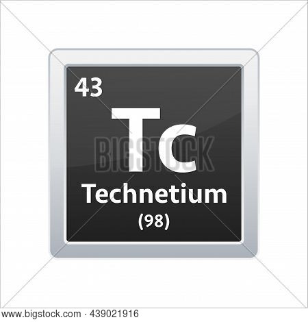 Technetium Symbol. Chemical Element Of The Periodic Table. Vector Stock Illustration.