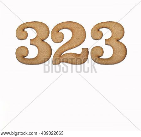 Number 323 - Piece Of Wood Isolated On White Background