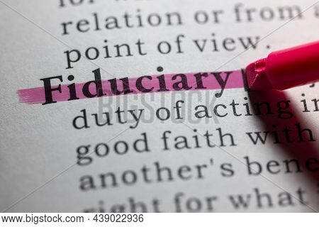Fake Dictionary Word, Dictionary Definition Of Fiduciary