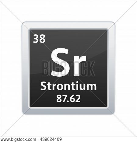 Strontium Symbol. Chemical Element Of The Periodic Table. Vector Stock Illustration.