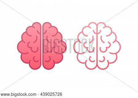 Human Brain Icon. Thinking Process, Brainstorming, Good Idea, Brain Activity. Vector Stock Illustrat