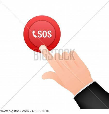 Sos Emergency Call. 911 Calling. A Cry For Help. Vector Stock Illustration.