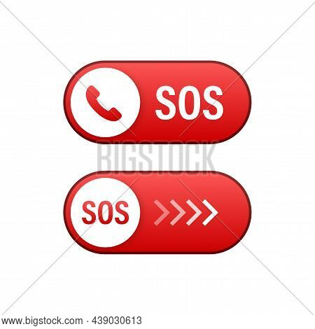 Sos Emergency Call. 911 Calling. A Cry For Help. Vector Stock Illustration.
