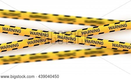 Yellow Police Line. Crime Scene Yellow Tape. Danger Tapes. Vector Stock Illustration.
