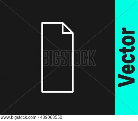 White Line Grip Tape On A Skateboard Icon Isolated On Black Background. Vector