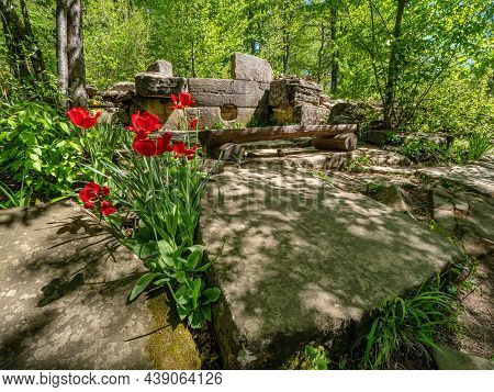 The North Caucasus. Megalithic Dolmen In The Valley Of The River Zhane.