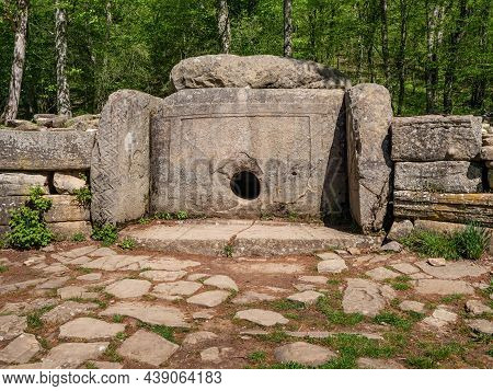 The North Caucasus. Megalithic Dolmen In The Valley Of The River Zhane.