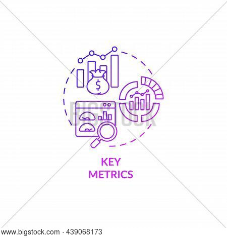 Key Metrics Purple Gradient Concept Icon. Monitoring Business Performance. Assessing Analytics. Busi