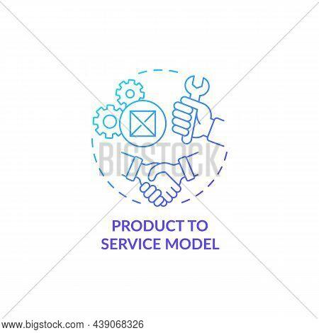 Product To Service Model Blue Gradient Concept Icon. Aproach To Company Structure. Production Strate