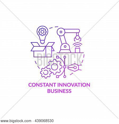 Constant Innovation Business Purple Gradient Concept Icon. Technological Development Of Startup. Imp