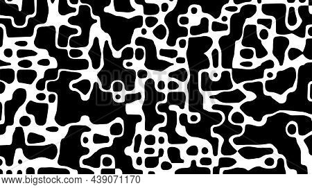 Liquify Line Monochrome Background. White And Black Wavy Stripes.