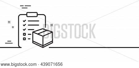 Parcel Checklist Line Icon. Logistics Check Sign. Package Control Symbol. Minimal Line Illustration 