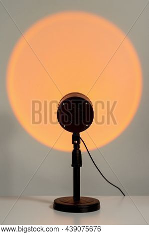 Electric Sunset Lamp For Atmospheric, Warm Yellow Illumination At Home.
