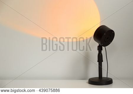 Electric Sunset Lamp For Atmospheric, Warm Yellow Illumination At Home.