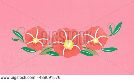 Flower desktop wallpaper, spring background, flat design