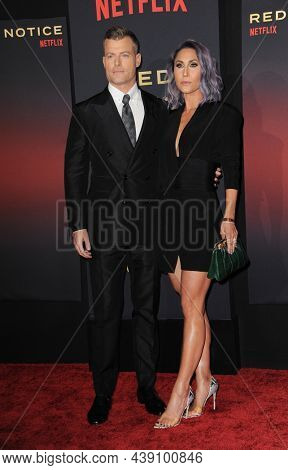 Rawson Marshall Thurber and Sarah Thurber at the World Premiere of Netflix's 'Red Notice' held at the L.A. LIVE in Los Angeles, USA on November 3, 2021.