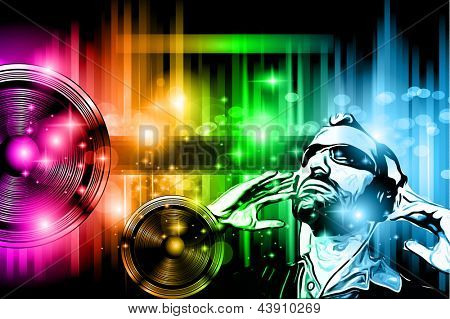 Fondo del Club de música para el evento internacional de danza de disco con un montón de elementos de diseño. Ideal para p