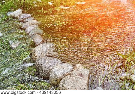 Vacation Landscape. Russian Altai Mountains. Multa Region. Holiday At Home. Staycation Concept. Rive