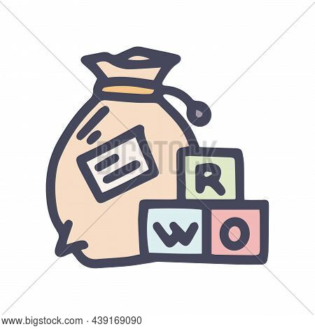 Word Board Game Color Vector Doodle Simple Icon