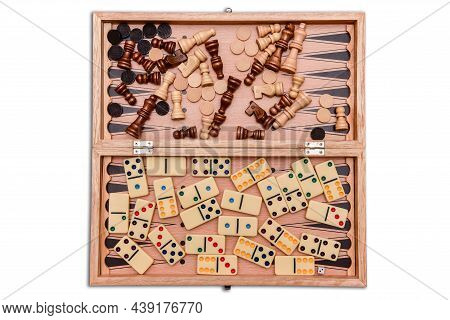 A Set With A Variety Of Chips For Board Games. Background Of Different Chips Of The Board Game. Isol