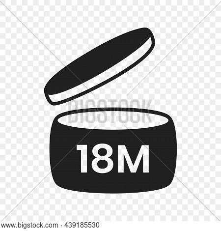 18m Period After Open Pao Icon Sign Flat Style Design Vector Illustration Isolated On Transparent Ba