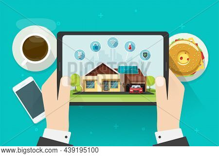 Smart Home Automated Control System On Digital Tablet Computer Vector Or Intelligent House Remote Sw