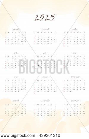 2025 Calendar Vector &amp; Photo (Free Trial) | Bigstock