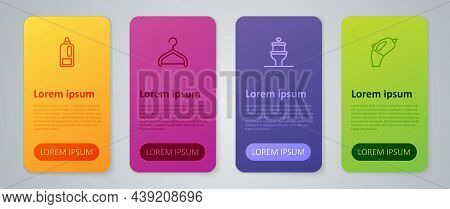 Set Line Toilet Bowl, Portable Vacuum Cleaner, Bottle For Detergent And Hanger Wardrobe. Business In