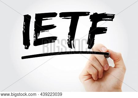 Ietf - Internet Engineering Task Force Acronym With Marker, Concept Background