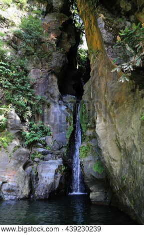 Salto Do Cabrito Waterfall, Sao Miguel, Azores. High Quality Photo