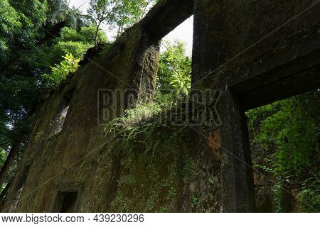 Ruins Of Ancient Villa In The Grena Park, Sao Miguel Island, Azores. High Quality Photo