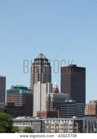 Skyline af Des Moines Iowa