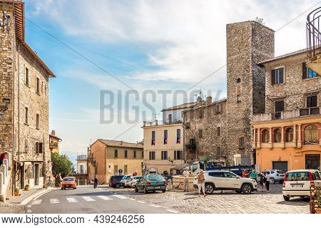 Narni,italy - September 8,2021 - View At The Central Square Of Narni. Narni Is An Ancient Hilltown A
