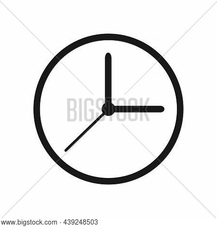 Black Watches In Minimalism. Clock In Flat
