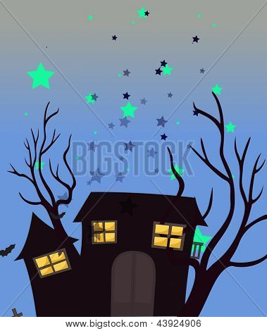 Illustration d'une maison hantée