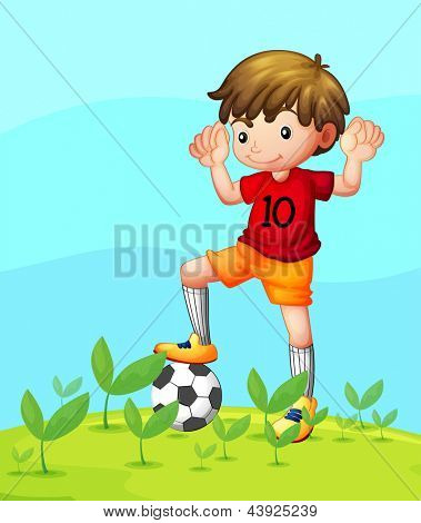 Egy fiatal futballista illusztrációja