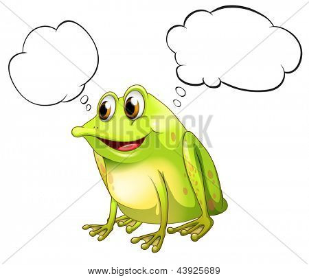 Illustration of a green bullfrog with empty callouts on a white background