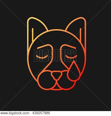 Pet Depression Gradient Vector Icon For Dark Theme. Sad Animal. Dog Mental Health Problems. Sadness 
