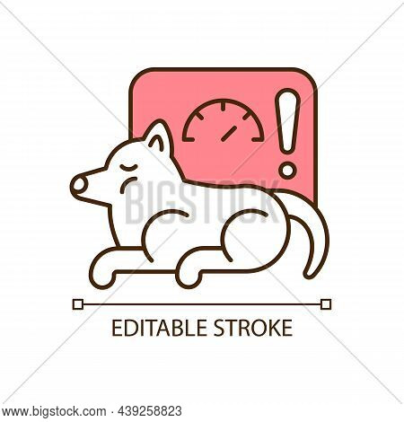 Obesity Rgb Color Icon. Body Fat Excessive Amount. Pet Disease. Overweight Illness. Overfeeding And 