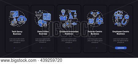 Successful Business Models Black Onboarding Mobile App Page Screen. Company Structure Walkthrough 5 