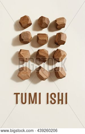 Tumi Ishi Japanese Table Game Meditation, Eco-friendly Wooden Polygonal Stones For Building High Tow