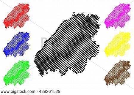 Aurangabad District (bihar State, Magadh Division, Republic Of India) Map Vector Illustration, Scrib