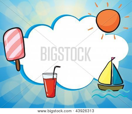 Ilustracja pustego szablonu z smak lata