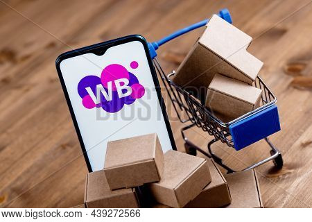 Kazan, Russia - Nov 06, 2021: Wildberries Is One Of Largest Russian Online Retailer. Smartphone With