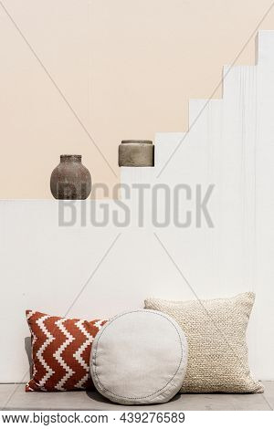 Printed cushions mediterranean interior design