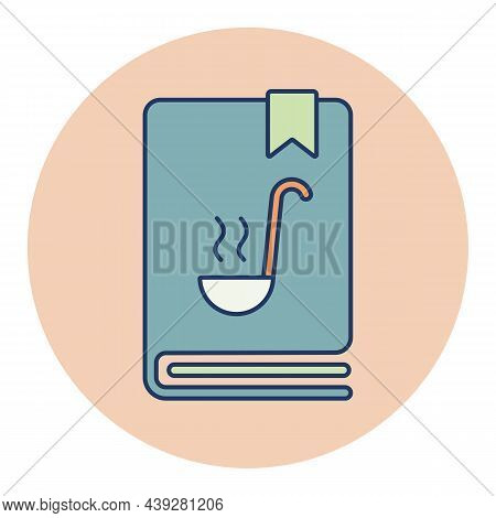 Cookbook Or Cookery Book Vector Color Icon. Recipe Book. Kitchen Appliance. Graph Symbol For Cooking