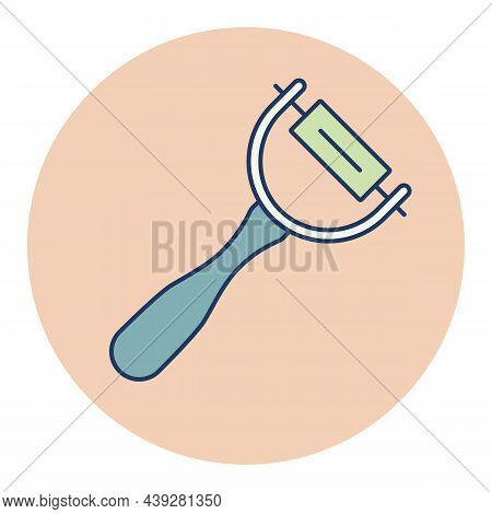 Peeler Vector Color Icon. Potato Peeler Sign. Kitchen Appliance. Graph Symbol For Cooking Web Site D