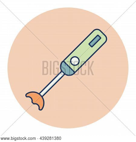 Hand Blender Vector Color Icon. Electric Kitchen Appliance. Graph Symbol For Cooking Web Site Design
