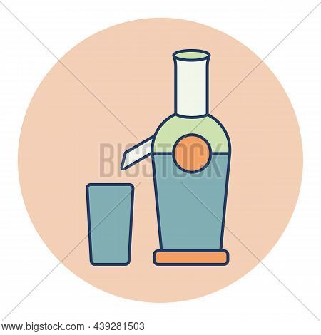 Electric Juicer Vector Color Icon. Kitchen Appliance. Graph Symbol For Cooking Web Site Design, Logo